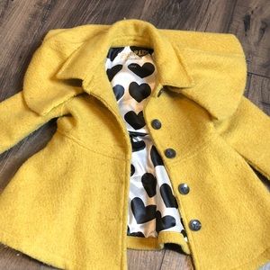 Mustard yellow toddler dress coat